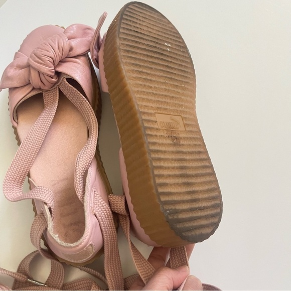 Puma Fenty The Bow Sandals Ankle Wrap Women’s 7.5 Gladiator Platform Soft Pink - Picture 13 of 16